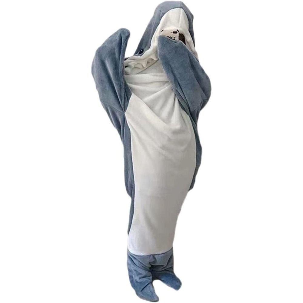 Cartoon Shark Sleeping Bag Pajamas Office Nap Shark Blanket Karakal High Quality Fabric Mermaid Shawl Blanket For Children Image