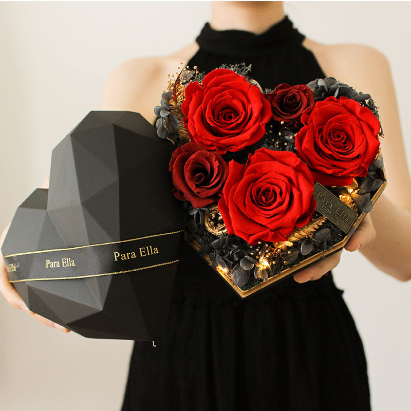 Preserved Flower Heart-shaped Gift Box Of Finished Roses