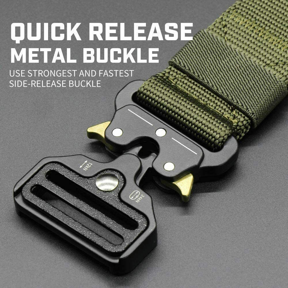 Military Tactical Belt Heavy Duty Security Working Utility Nylon Army Waistband Image