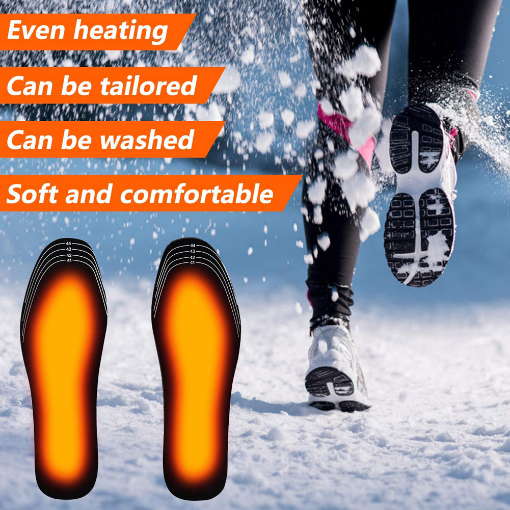 USB Heated Shoes Insoles Can Be Cut Winter Warm Heating Insoles Pad Feet For Boots Sneaker Shoes Image