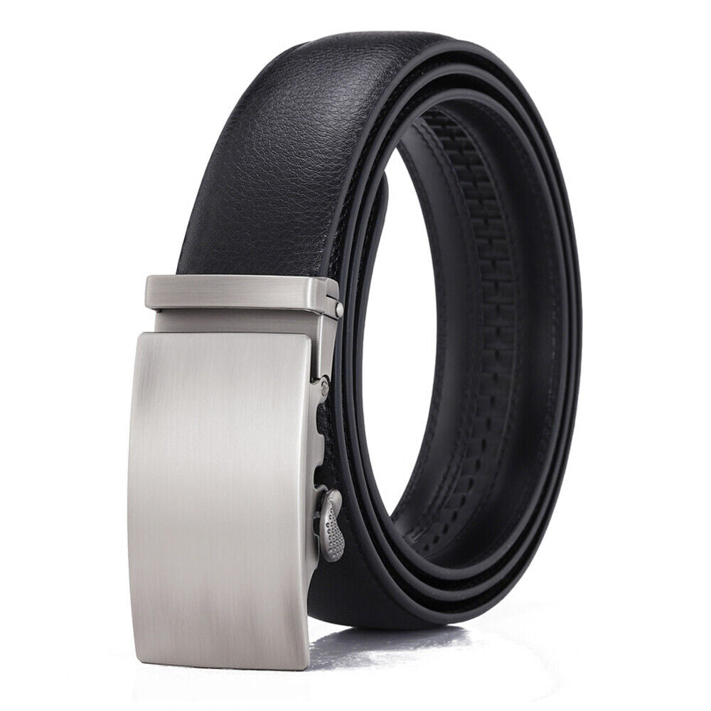 Microfiber Leather Mens Ratchet Belt, Belts For Men Adjustable Automatic Buckle Image