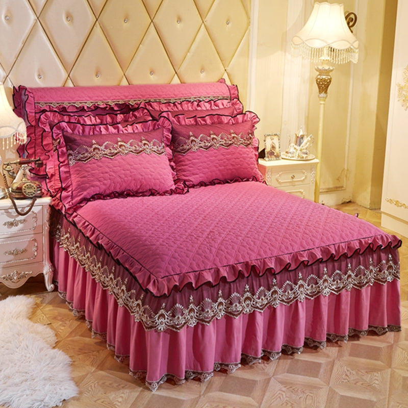 Quilted Lace Bed Skirt Thickened Plus Cotton Bedspread Single Piece Simmons Bed Cover Bed Circumference 1.8m Bed Image