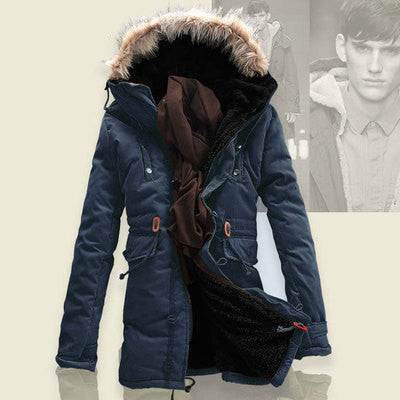 Men Winter Coat Lamb Wool Liner Thick Padded Jacket Men's Cotton Coat