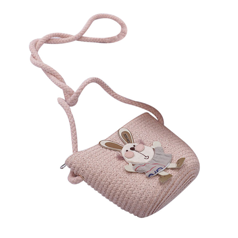 Cute Rabbit Decoration Bag Two-Piece Straw Hat Image