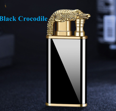 Creative Blue Flame Lighter Dolphin Dragon Tiger Double Fire Metal Winproof Lighter Inflatable Lighter Image