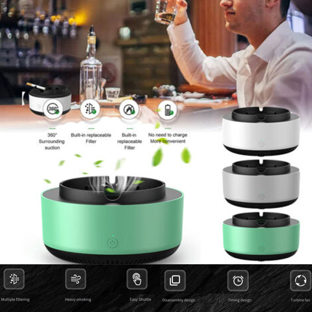 Smoke Removal Air Purification Ashtray Anion Purification Practical Automatic Purifier Ashtray Portable Gadgets For Car Ashtray Image