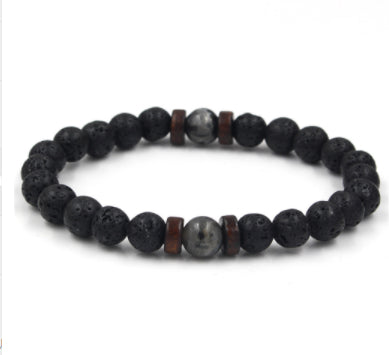 Personality Men's Black Volcanic Stone Bracelet Image