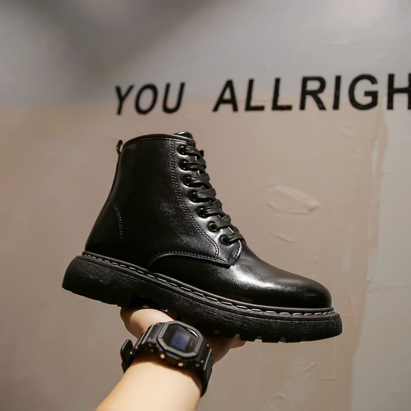 Men's Black Platform Doc Martens Boots Image