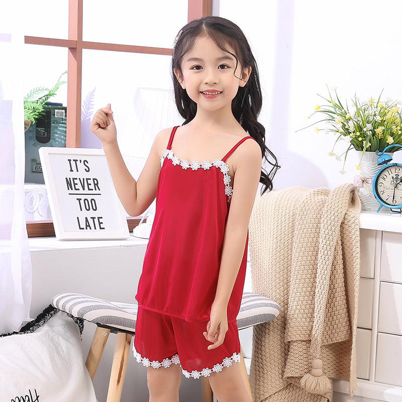 New Product Cute Children Sling Pajamas Girl Image