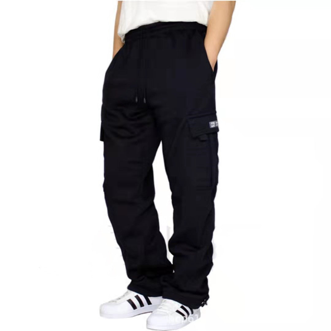 Men Pants Sweatpants Stretch Elastic Waist Jogger Sports Pants Drawstring Trousers Fashion Mens Clothing Image