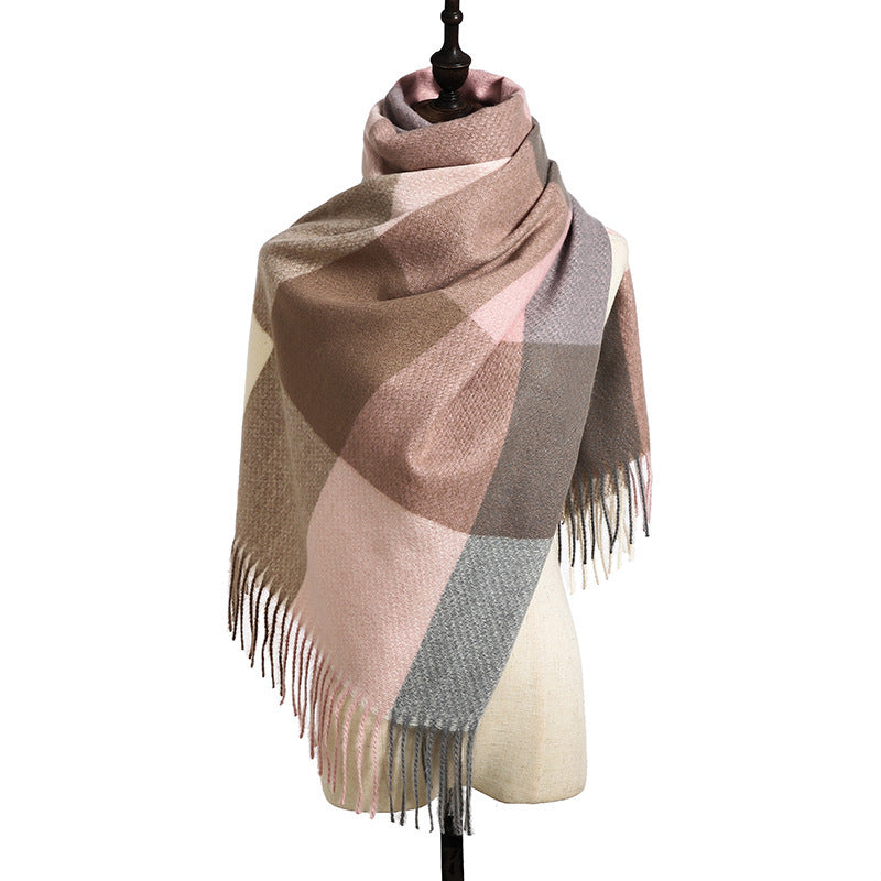 New Cashmere Tassel Thickened Cold And Warm Scarf Image