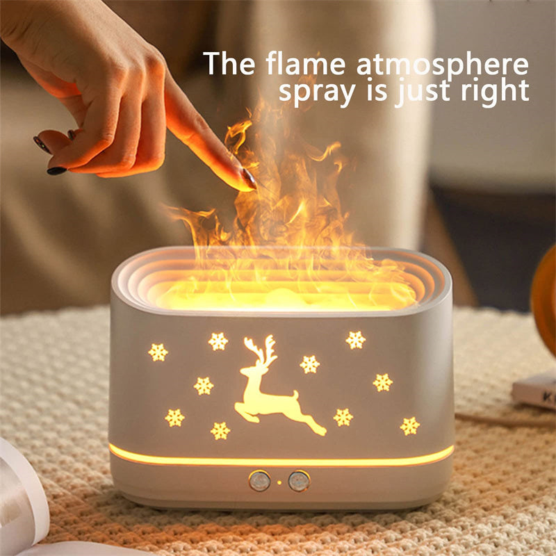 Elk Flame Humidifier Diffuser Mute Household Atmosphere Lamp Christmas Home Decorations Image