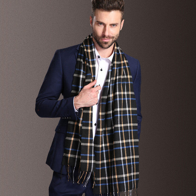 New Europe Fashion Shawl Scarves Men Winter Warm Tartan Image