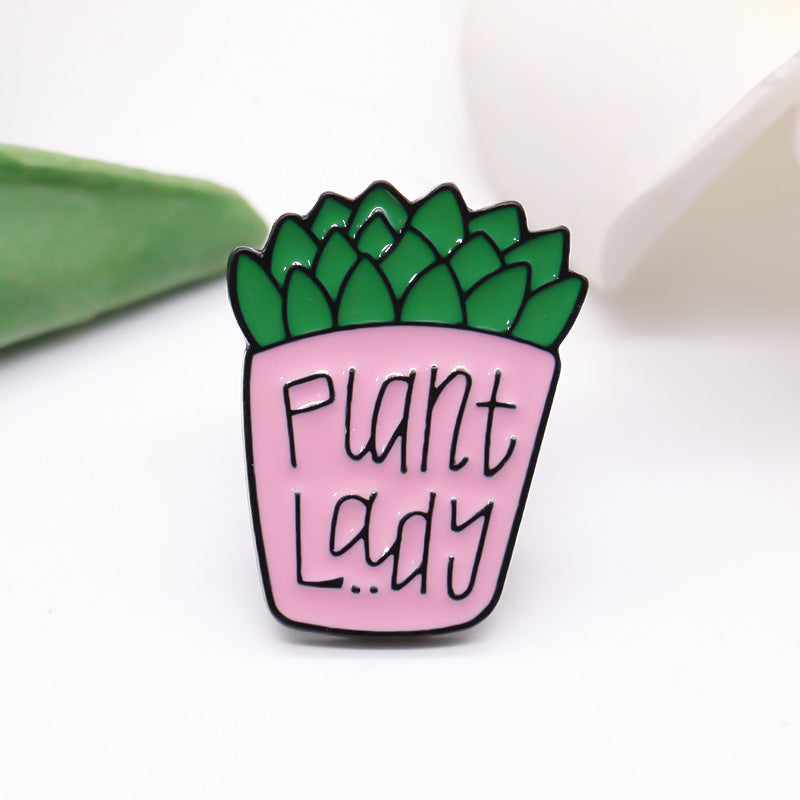 Brooch Cactus Potted Plant Lady Plant Lady Badge Image