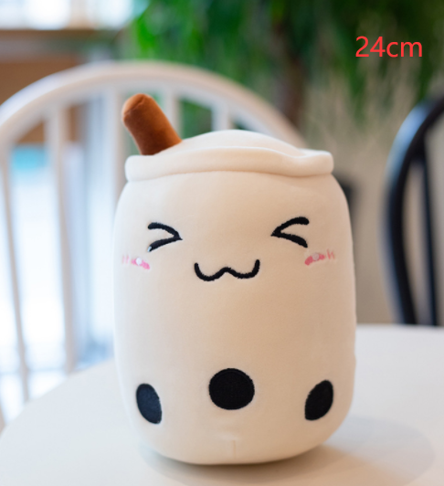 Cute Fruit Drink Plush Stuffed Soft Strawberry Milk Tea Plush Boba Tea Cup Toy Bubble Tea Pillow Cushion Kids Gift Image