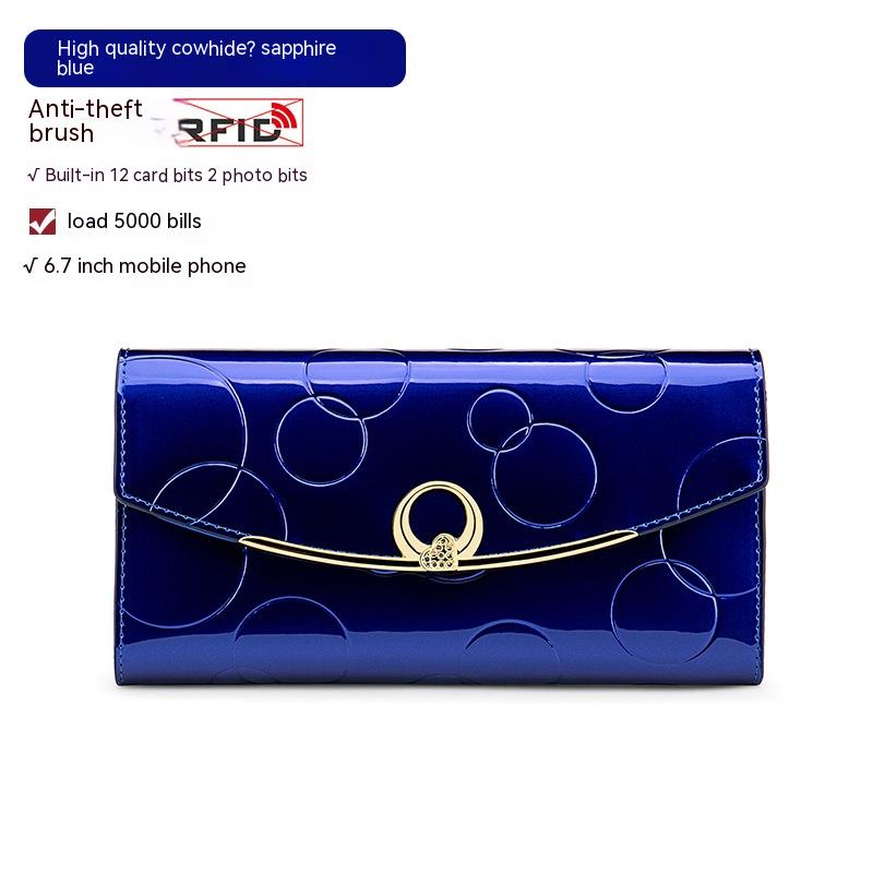 Women's Real Leather Long Large Capacity Wallet Clutch Bag Image