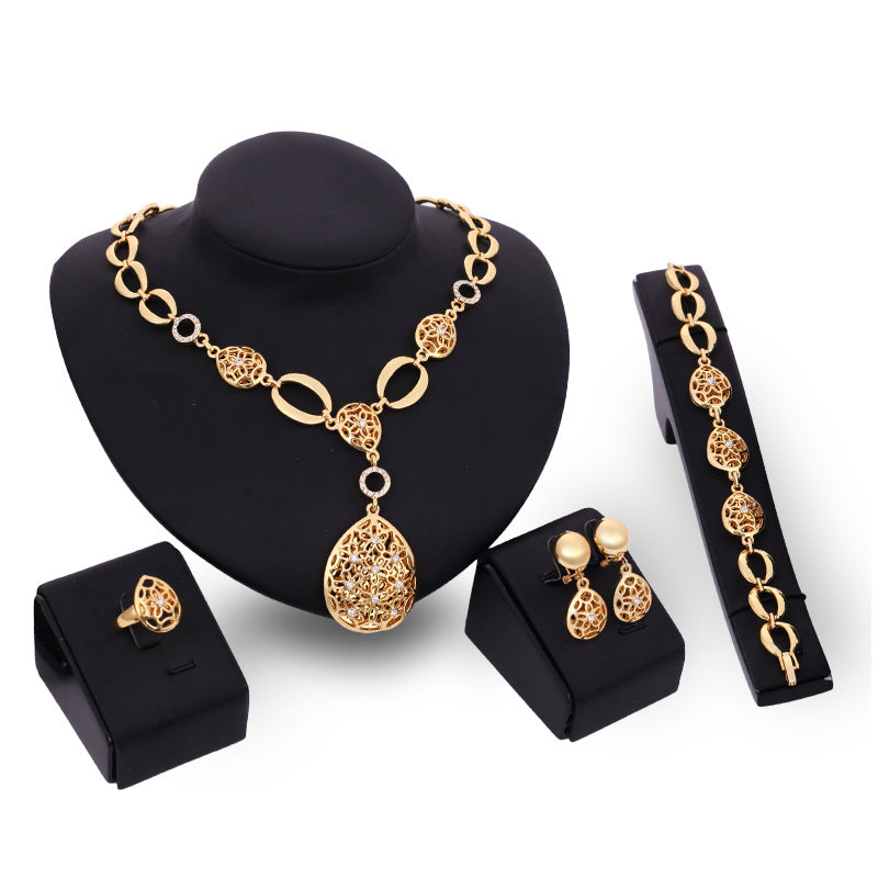 Jewelry Fashion Necklace Earrings Bracelet Ring Four Piece Jewelry Set Image