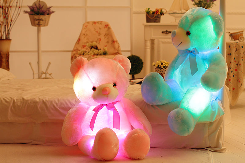 Creative Light Up LED Teddy Bear Stuffed Animals Plush Toy Colorful Glowing Christmas Gift For Kids Pillow Image