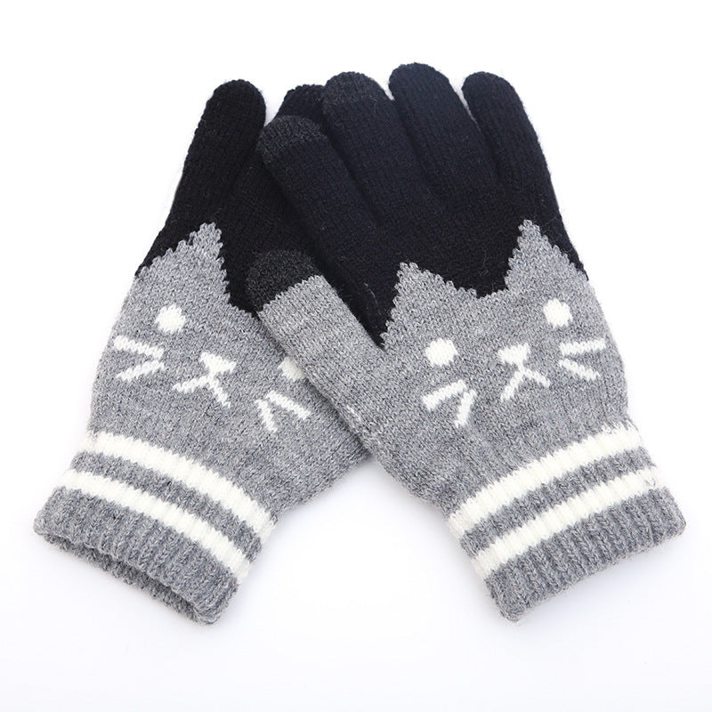 Couple knitted gloves touch screen gloves Image