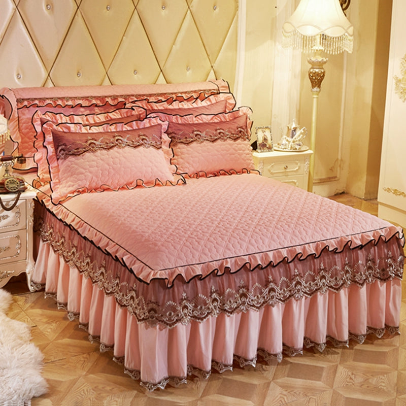 Quilted Lace Bed Skirt Thickened Plus Cotton Bedspread Single Piece Simmons Bed Cover Bed Circumference 1.8m Bed Image