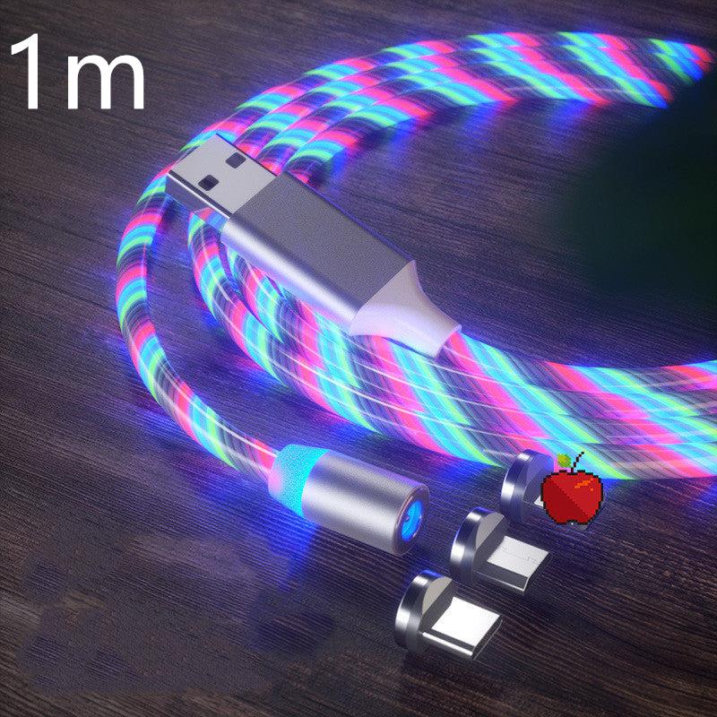 Magnetic Charging Cable Streamer Fast Charging Cable Lighting Micro USB Cable LED Magnet Charger Type-C Cable Image