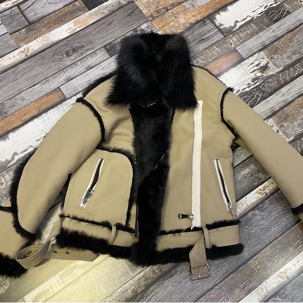 Ladies Fashion Motorcycle Fur Thermal Jacket Image