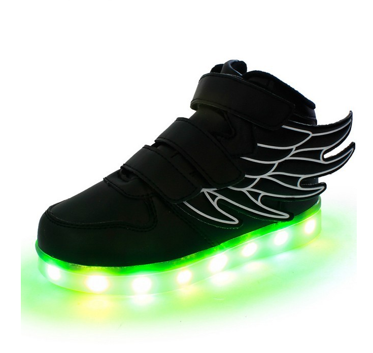 Children's shoes led light shoes children's wings light shoes usb charging colorful luminous shoes casual light shoes Image