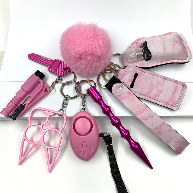 Custom Personal Safety Survival Women Alarm Window Breaker Set Girl Self Defense Keychain Image