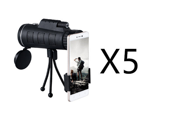 Compatible with Apple, Monocular Telescope Zoom Scope with Compass Phone Clip Tripod Image