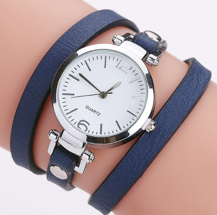 Women's Circle Bracelet Watch PU Strap Simple Alloy Small Dial Women's WatchM Image