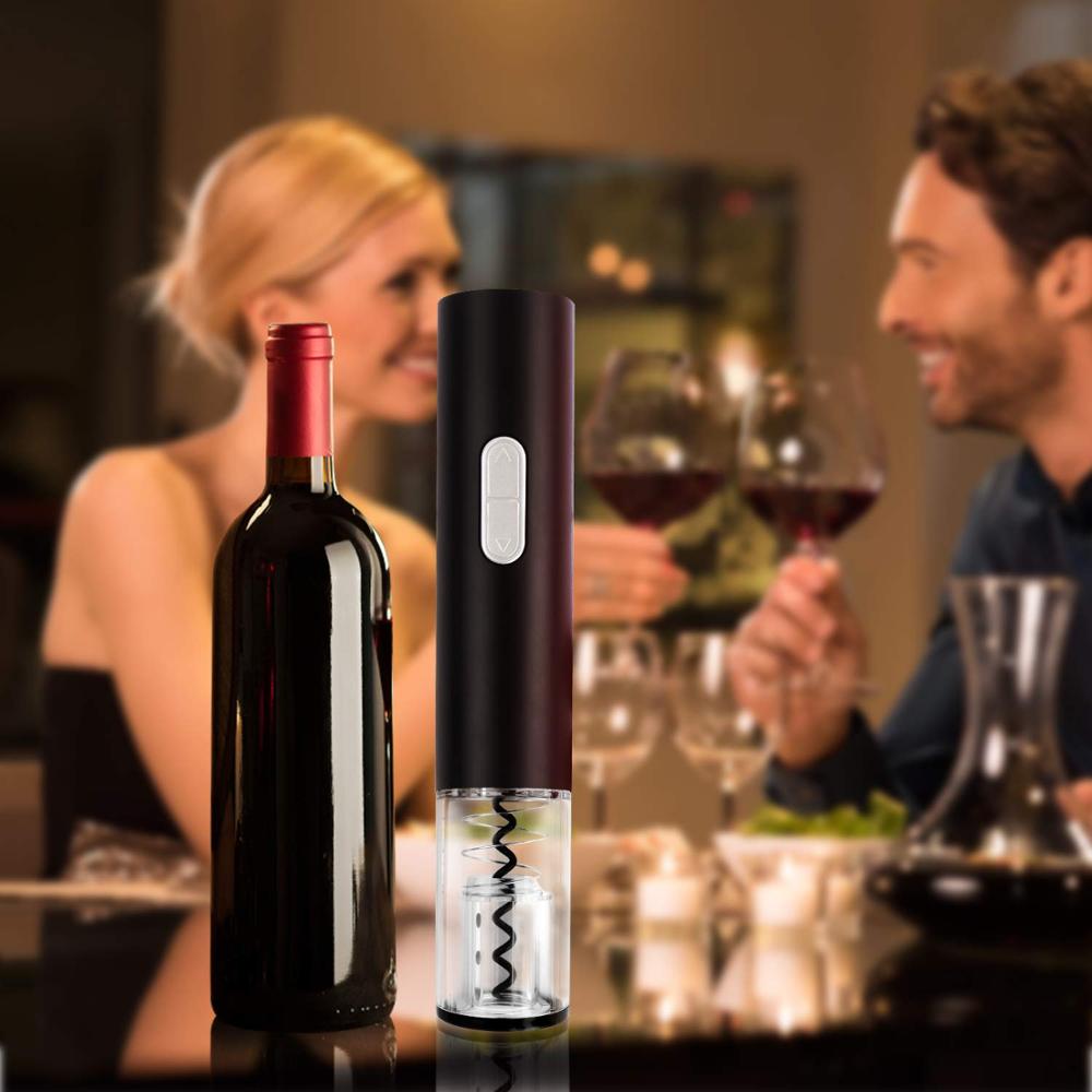 Electric Wine Opener Automatic Electric Wine Bottle Corkscrew Opener With Foil Cutter Wine Bottle Opener Kit Image