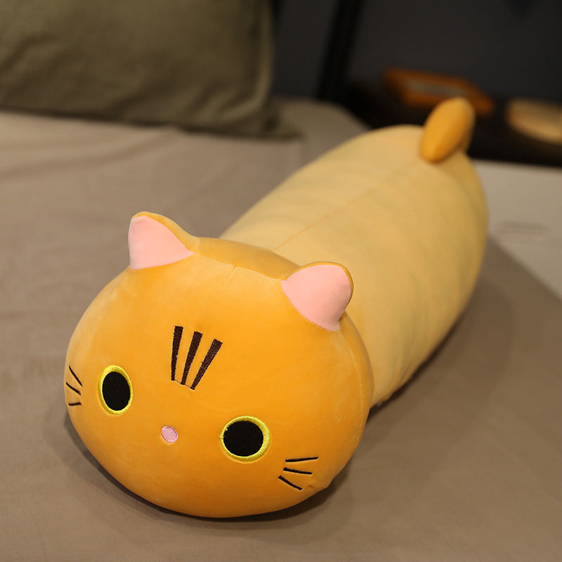 Large Size Cartoon Cat Plush Toys Stuffed Cloth Doll Long Animal Pillow Cushion Image