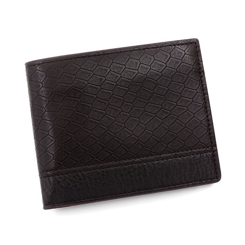 Men's Fashion Large Capacity Embossed Snake Pattern Wallet Image