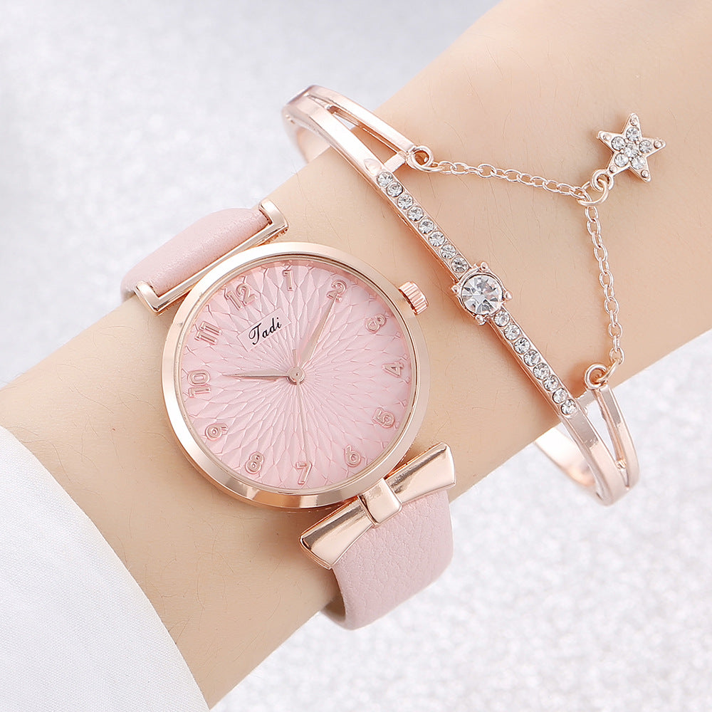 Watch Female Student New Watch Set Fashion Literal Drainage Product Bracelet Set Watch Image