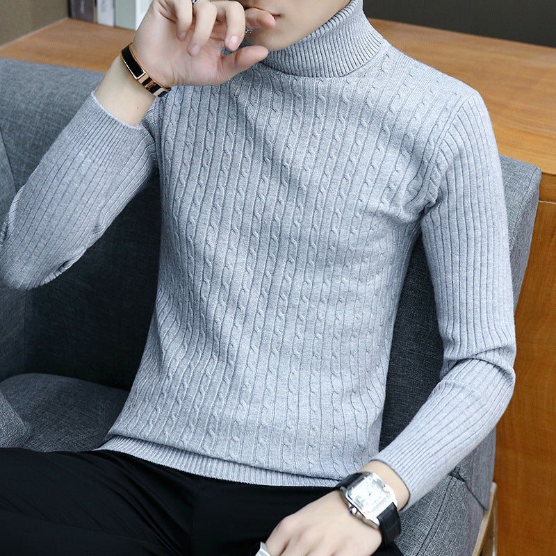 Slim-fit Sweater Men High Neck Bottoming T-shirt Sweater Men Image