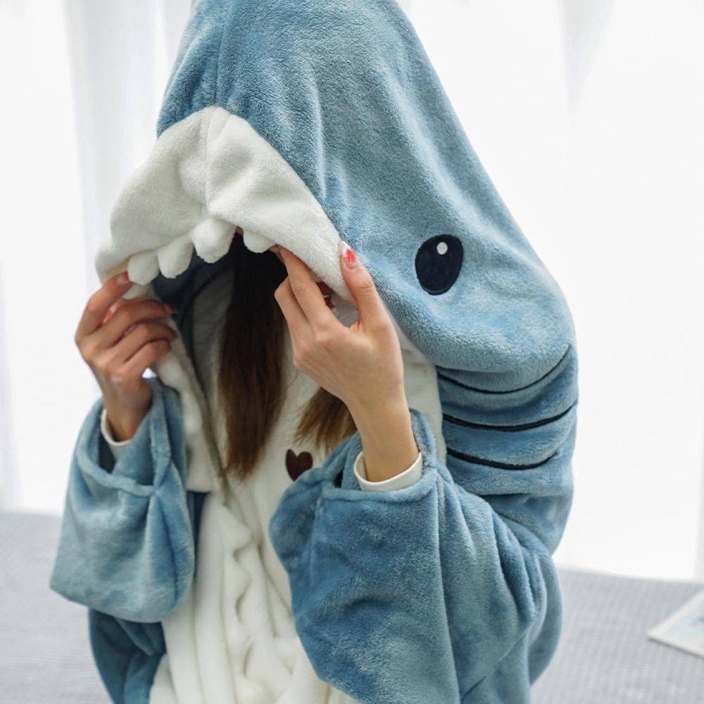 Cartoon Shark Sleeping Bag Pajamas Office Nap Shark Blanket Karakal High Quality Fabric Mermaid Shawl Blanket For Children Image