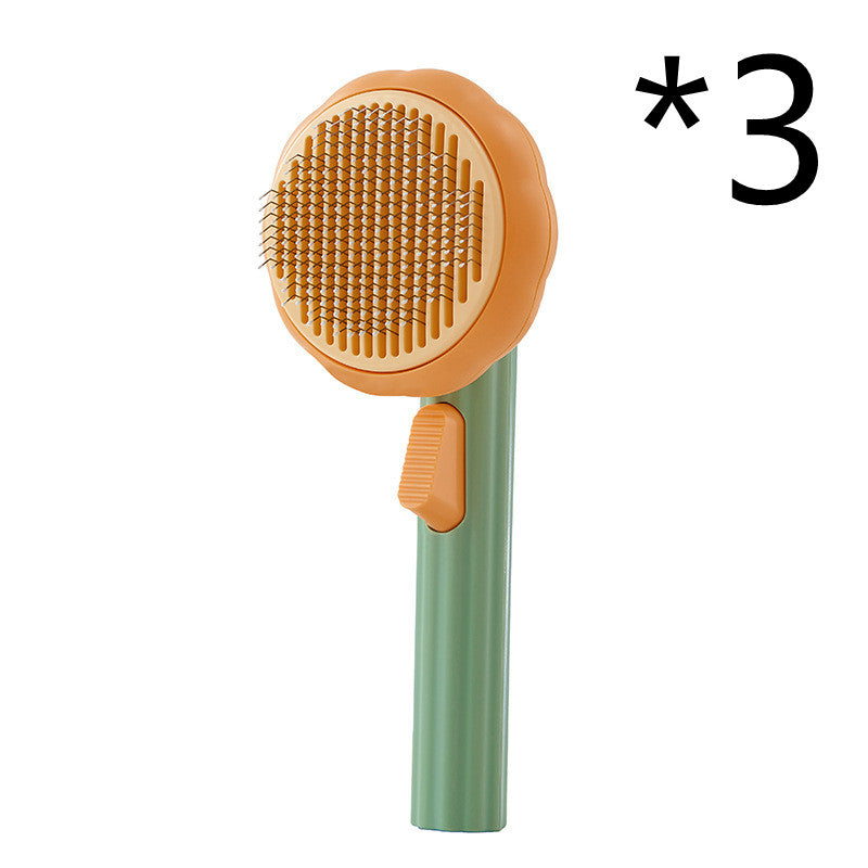 New Pet Cat Brush Hot Selling Hand-held Steel Wire Self-cleaning Comb Looper For Hair Removal Image