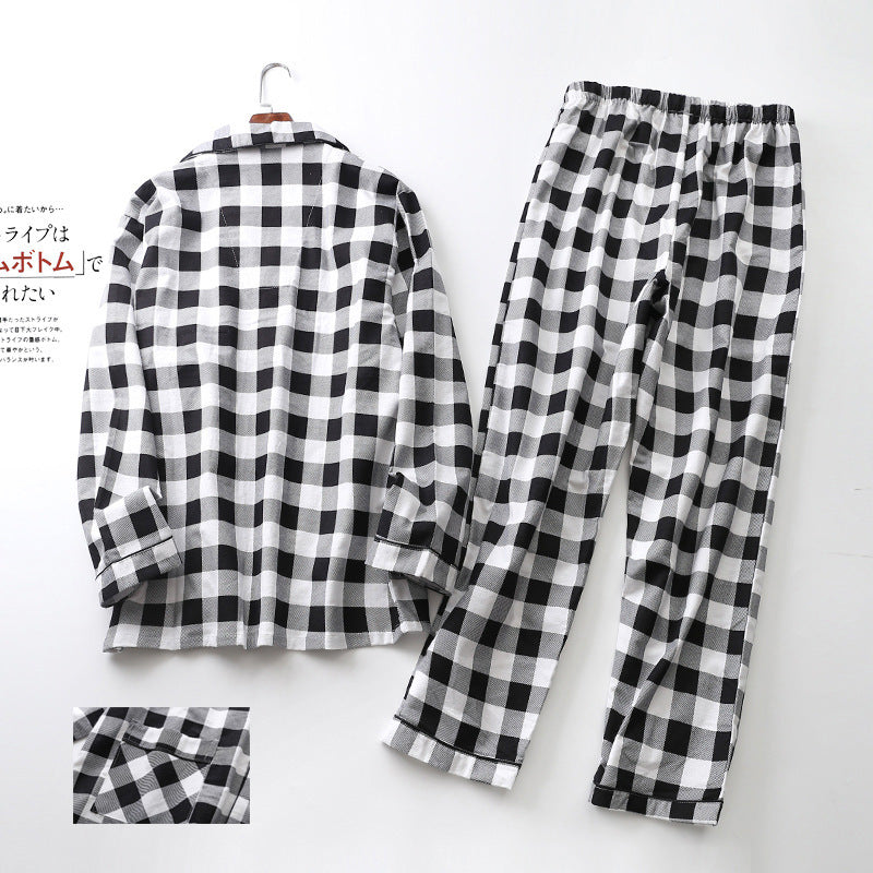 Men's Printed Long-sleeved Trousers Pajama Set Image