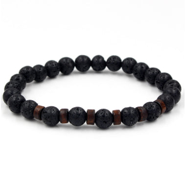 Personality Men's Black Volcanic Stone Bracelet Image