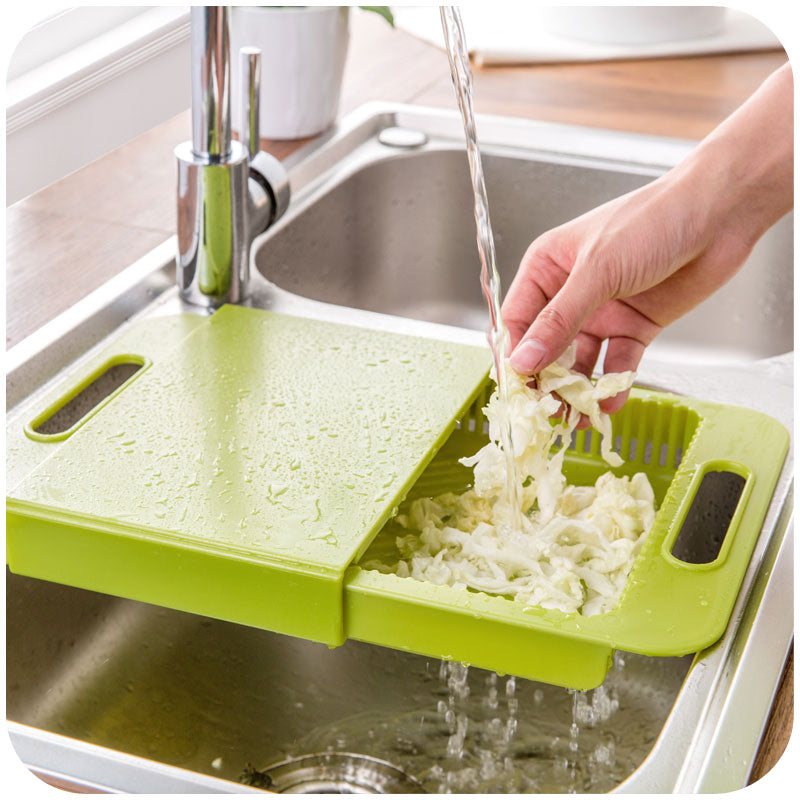 Multifunction Kitchen Chopping Blocks Sinks Drain Basket Cutting Board Vegetable Meat Tools Kitchen Accessories Chopping Board Image