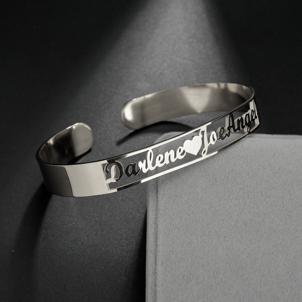 Customized Name Bracelet Personalized Custom Bangles Stainless Steel Jewelry Image