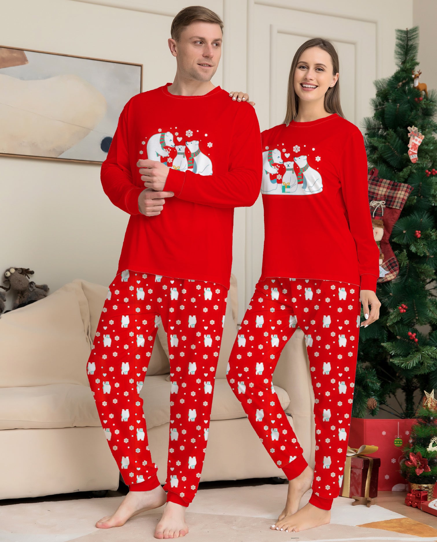 Christmas Family Pajamas Matching Sets Christmas Sleepwear Parent-Child Pjs Outfit For Christmas Holiday Xmas Party Image