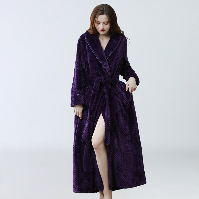 Thick waist velvet bathrobe Image