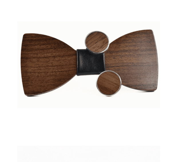 Cufflinks fashion wood bow tie Image