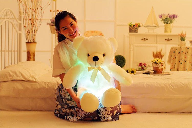 Creative Light Up LED Teddy Bear Stuffed Animals Plush Toy Colorful Glowing Christmas Gift For Kids Pillow Image