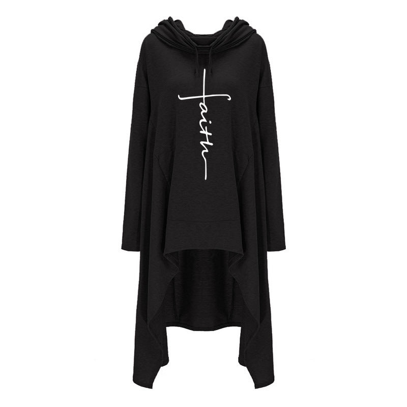 Long embroidered cloak hooded sweater Image