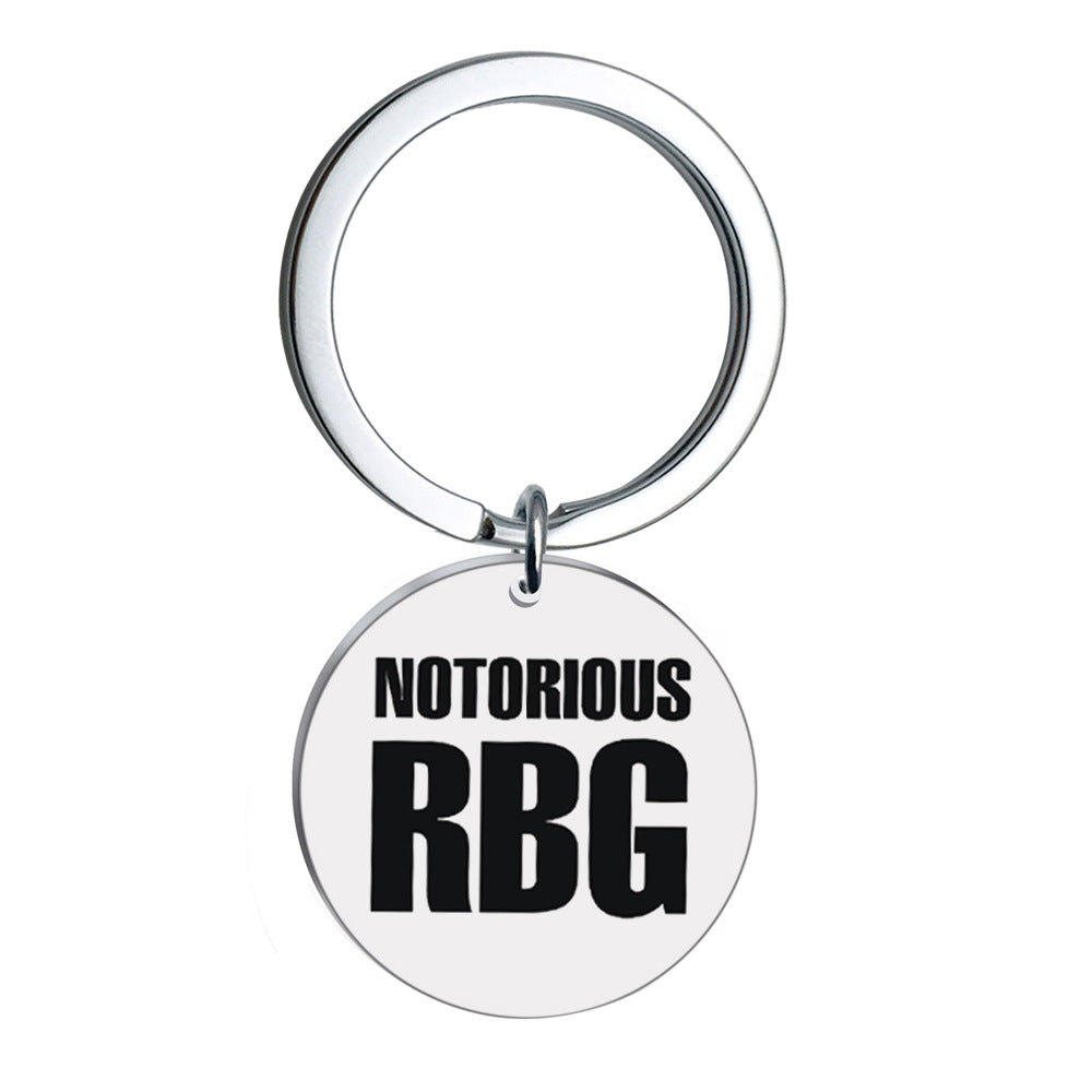 Ruth Bader Ginsburg RBG Stainless Steel Keychain Image