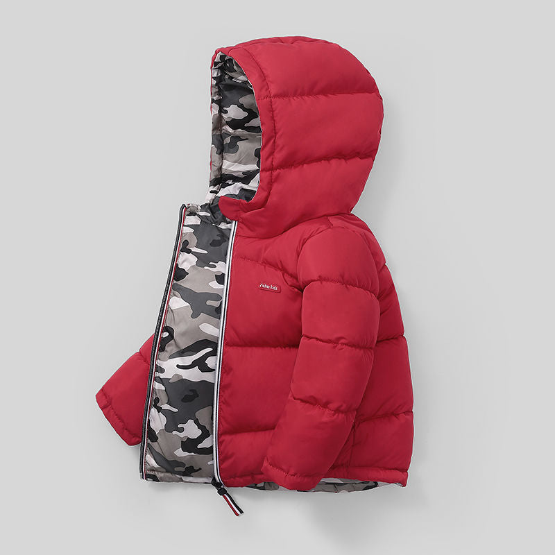 Middle And Small Children Wear Double-sided Padded Winter Jackets Image