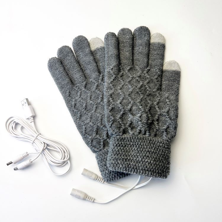 Breathable 5V USB Heated Gloves Winter Heated Gloves Knitted Heating Gloves Knitting Battery Powered Sports Outdoor Hunting Image