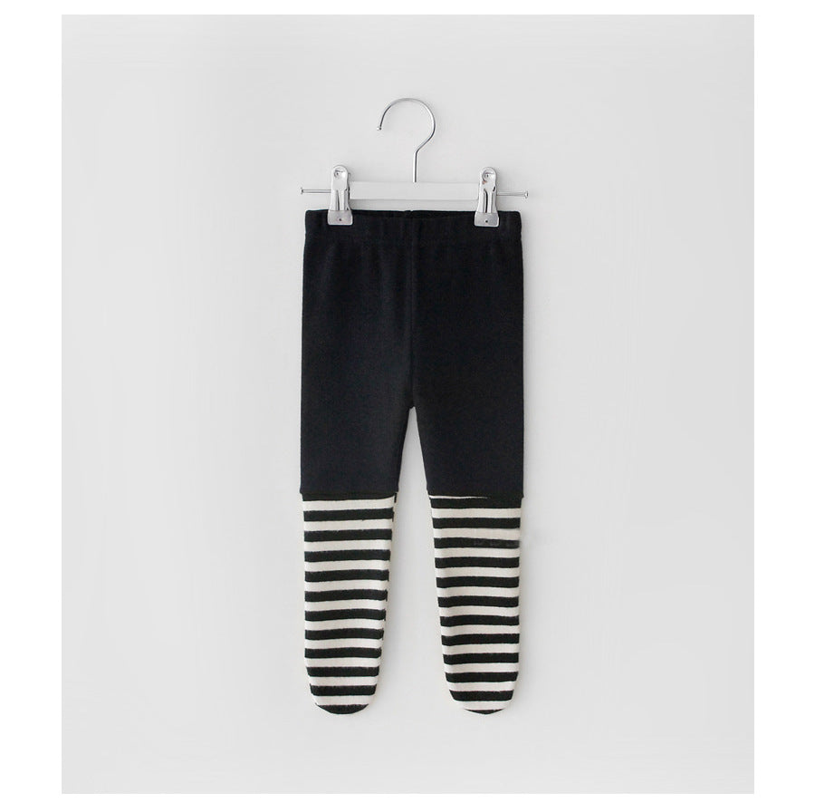 Stitched striped tights Image